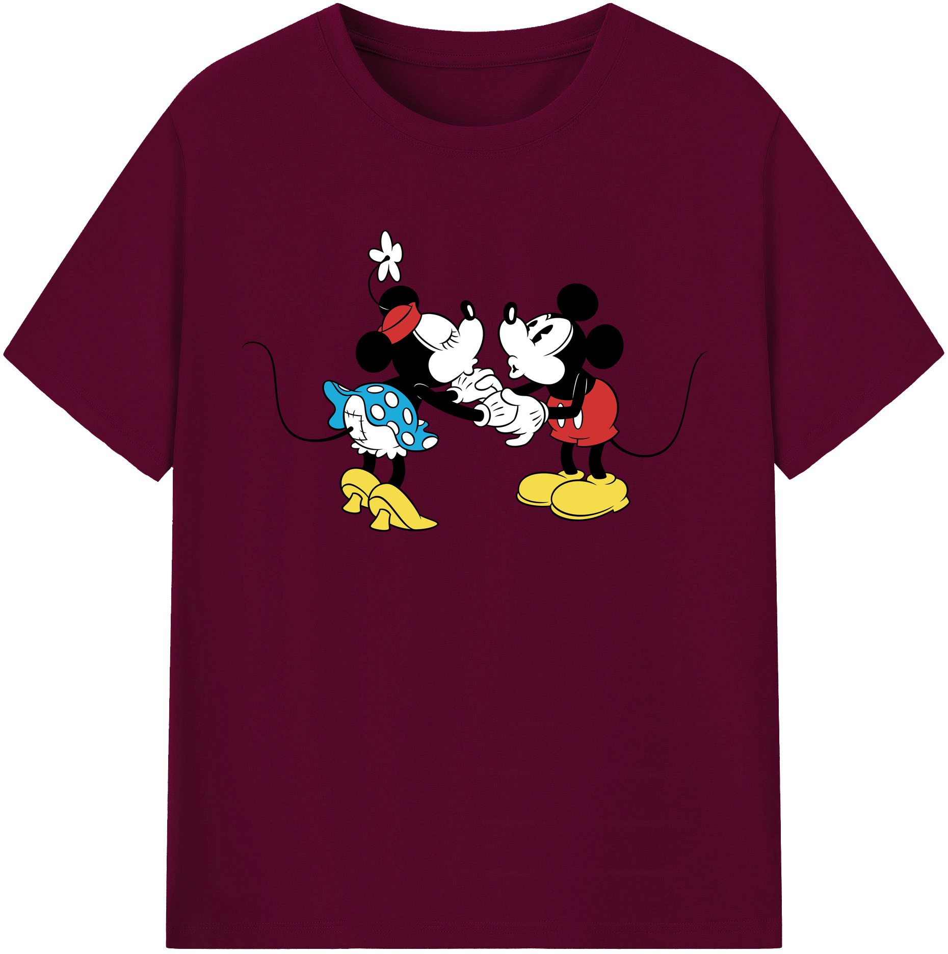 （画像用） ミッキーマウス Mickey Mouse レディースカジュアルプリントTシャツ（綿100％）